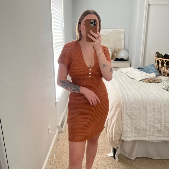 The Native One Crochet Mini Dress Gently Worn - Picture 1 of 4